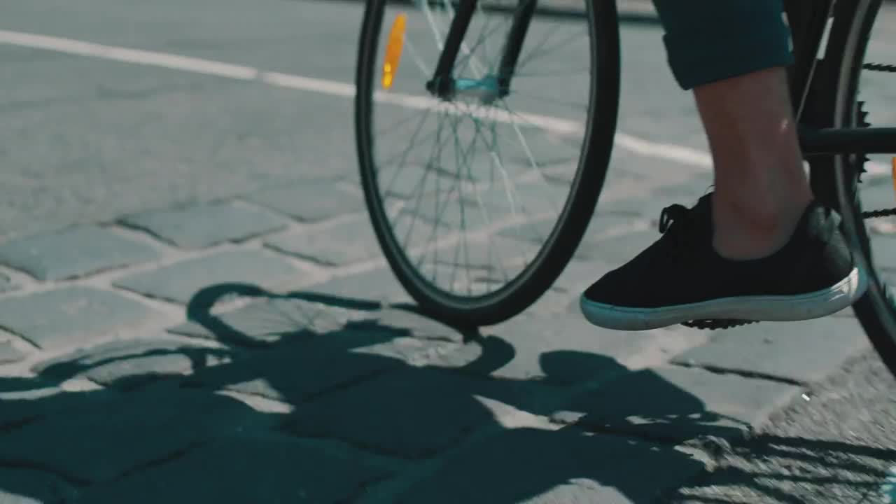 Stock Video An Urban Cyclist And His Shadow In The Road Live Wallpaper For PC