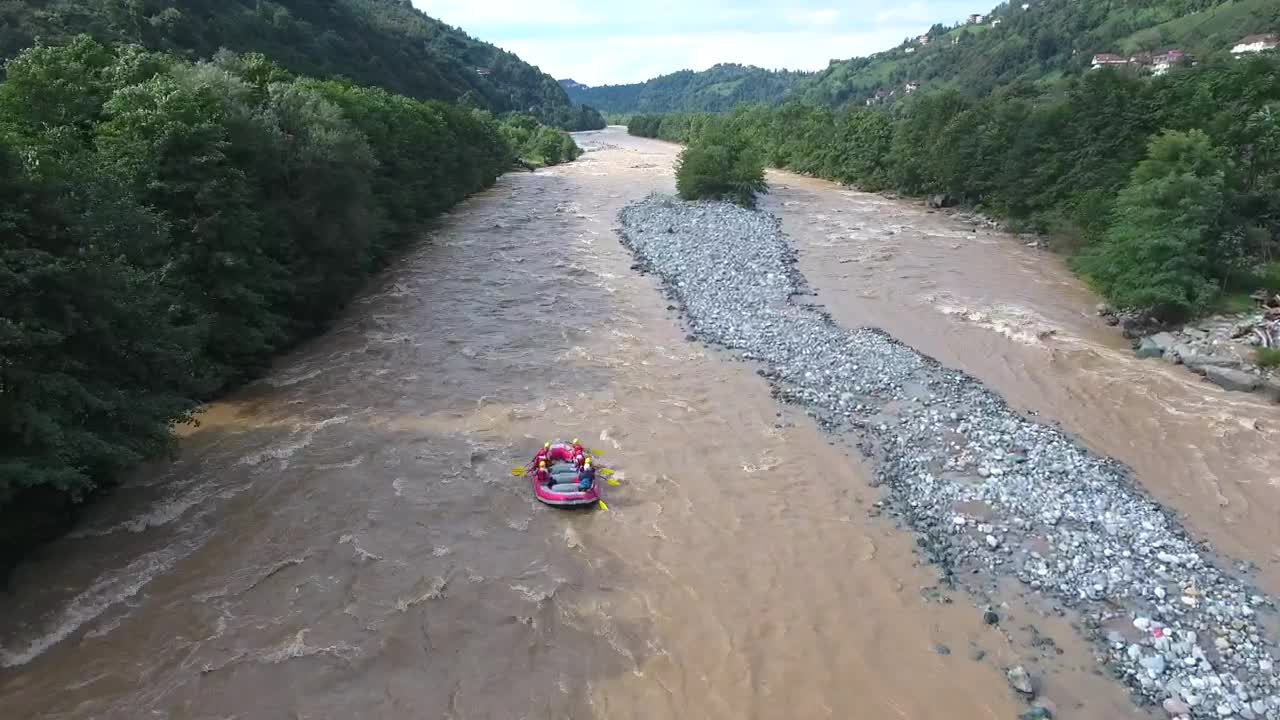 Stock Video An Inflatable Boat Sailing The River Rapids Live Wallpaper For PC