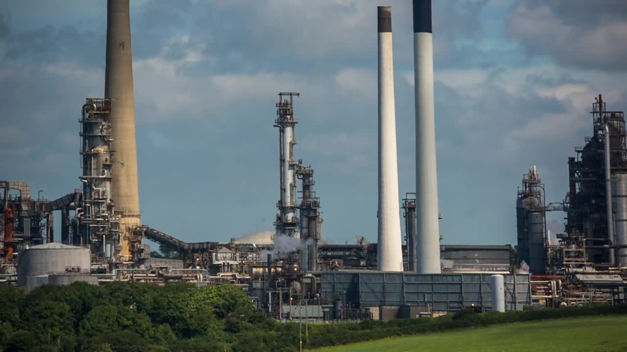 Stock Video An Industrial Power Plant With Smoke Towers Live Wallpaper For PC