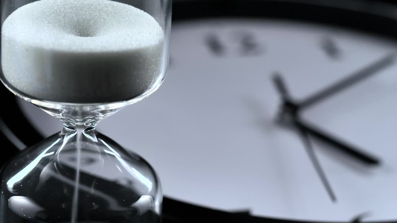 Stock Video An Hourglass And An Analog Wall Clock Live Wallpaper For PC
