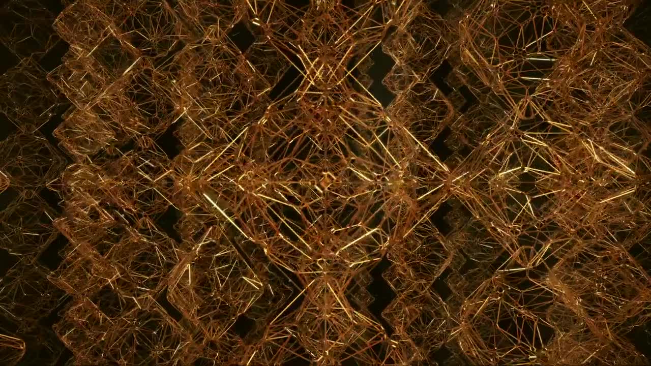 Stock Video Among Towers With Golden Voronoi Style Structures Live Wallpaper For PC