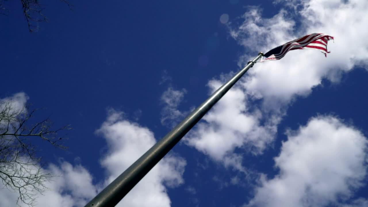 Stock Video American Flag In A Strong Wind Live Wallpaper For PC