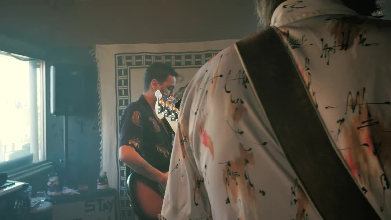 Stock Video Amateur Guitarists Rehearsing Live Wallpaper For PC