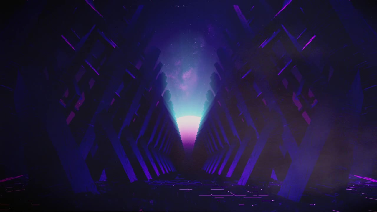 Stock Video Alien Structures On A Cyberpunk Style Planet Live Wallpaper For PC