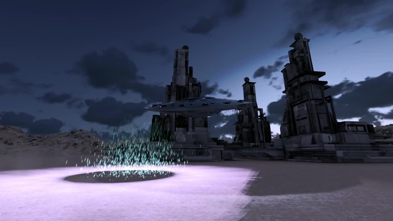 Stock Video Alien Ship Flying At Night On Another Planet Live Wallpaper For PC