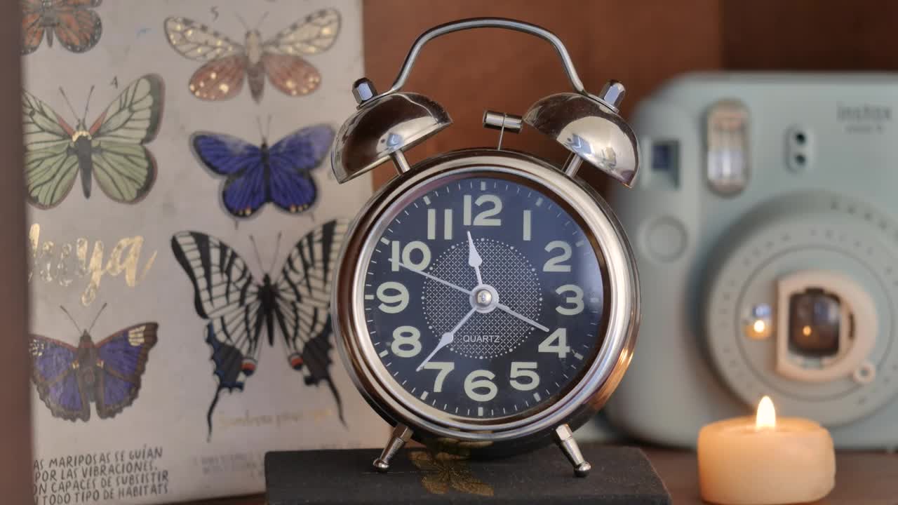 Stock Video Alarm Clock On A Table While Time Flies By Live Wallpaper For PC