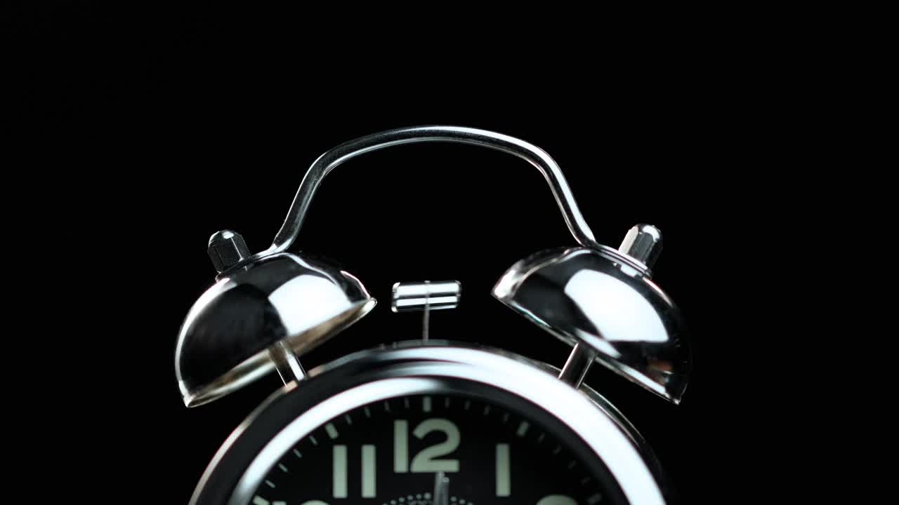 Stock Video Alarm Clock Activated Close Up On A Black Background Live Wallpaper For PC