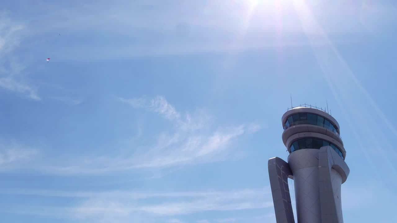 Stock Video Airport Tower At A Parachuting Event Live Wallpaper For PC