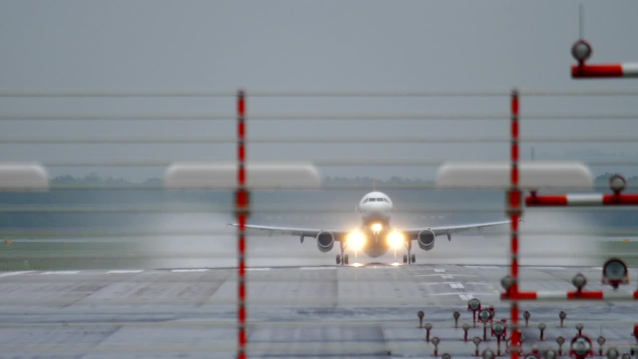 Stock Video Airplane With Lights On Takes Off Live Wallpaper For PC