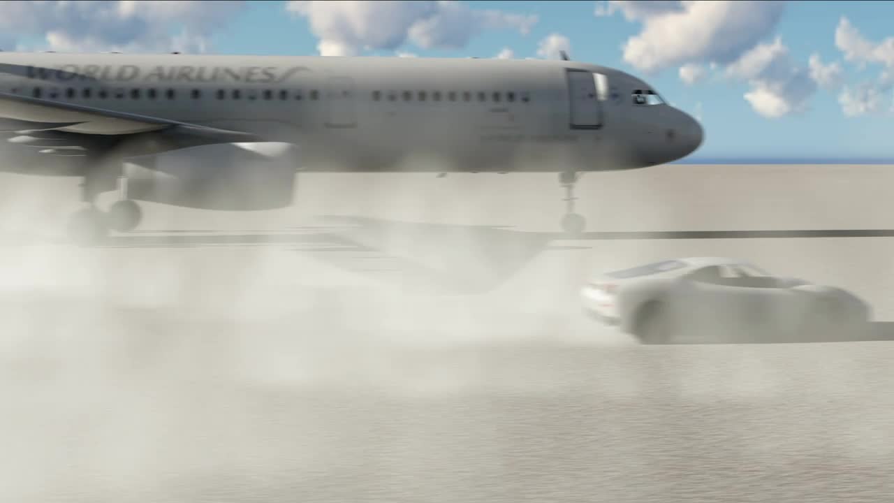 Stock Video Airplane Racing In The Desert With A Sports Car Live Wallpaper For PC