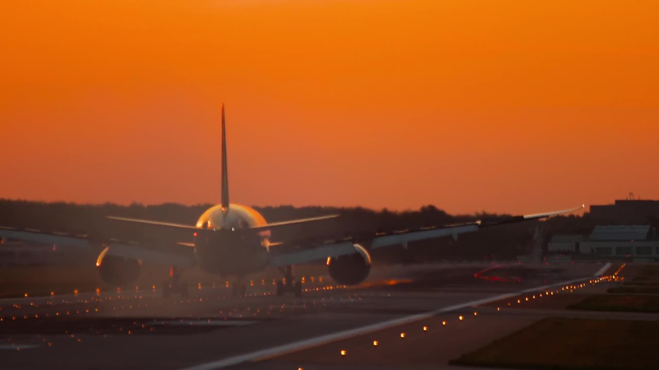 Stock Video Airplane Moving Trough The Airport Track In The Morning Live Wallpaper For PC