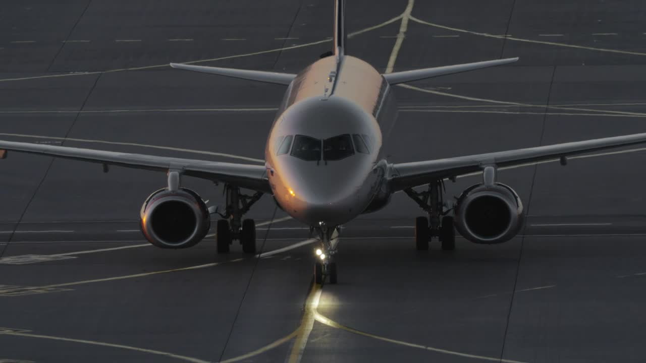 Stock Video Aircraft Preparing To Take Off Before Sunset Live Wallpaper For PC