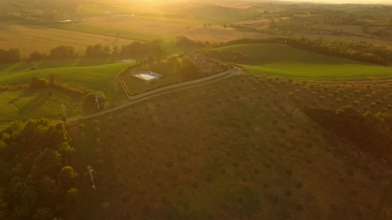 Stock Video Agriculture Fields And Country House During Sunset Live Wallpaper For PC