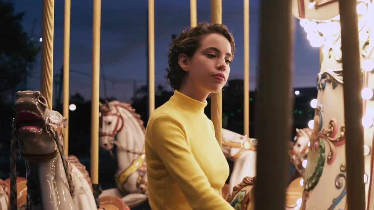 Stock Video A Young Woman Walking On A Carrousel Live Wallpaper For PC