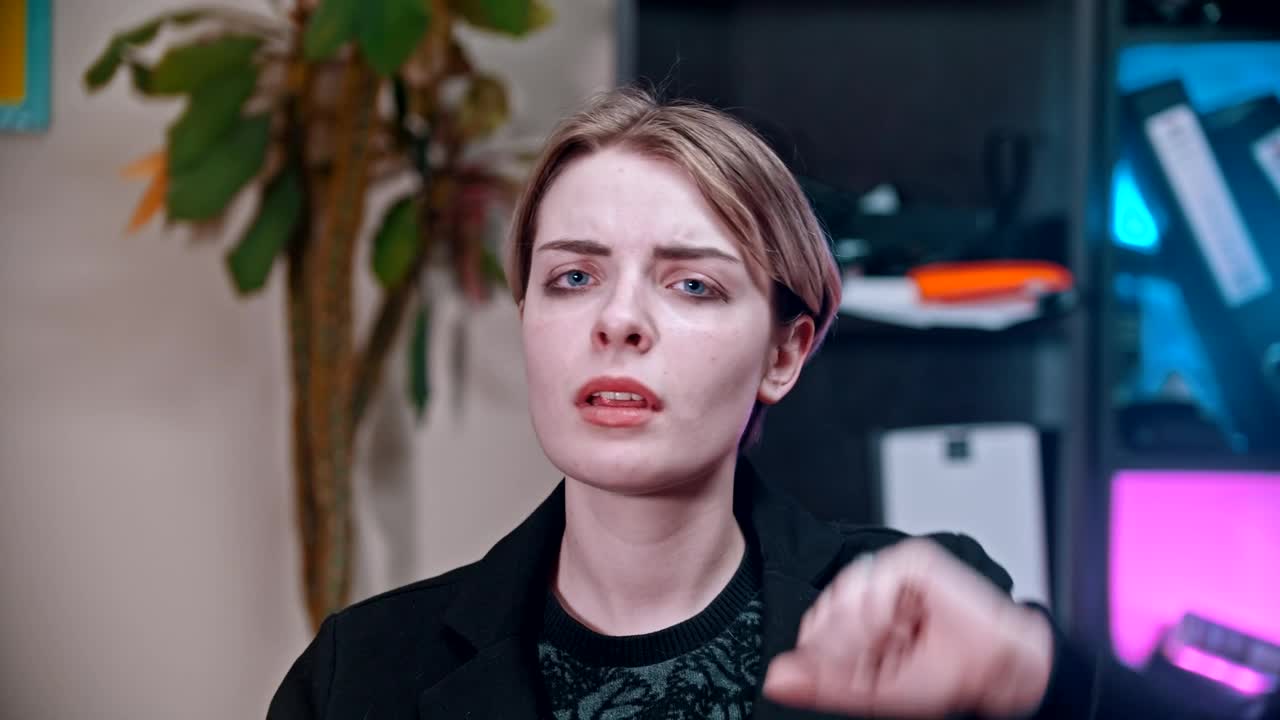 Stock Video A Young Woman Showing Thumb Down As A Sign Of Live Wallpaper For PC