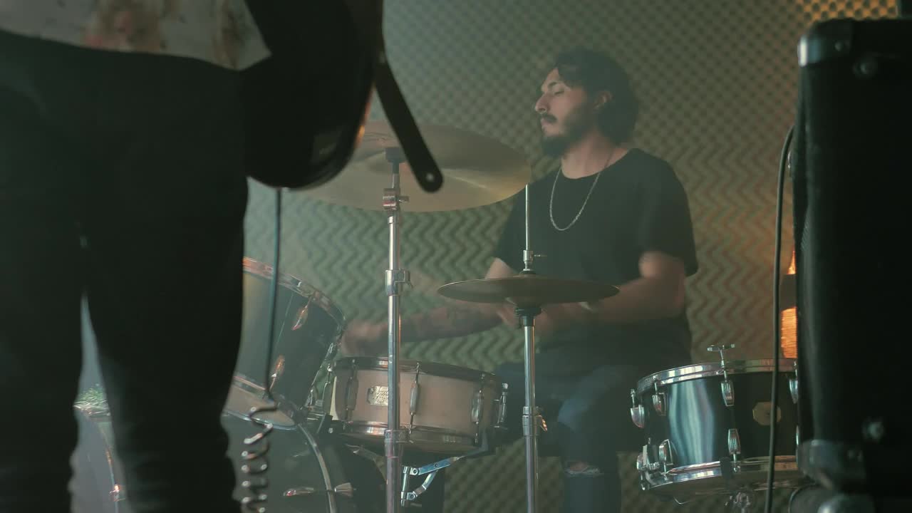 Stock Video A Young Man Playing Drums Live Wallpaper For PC