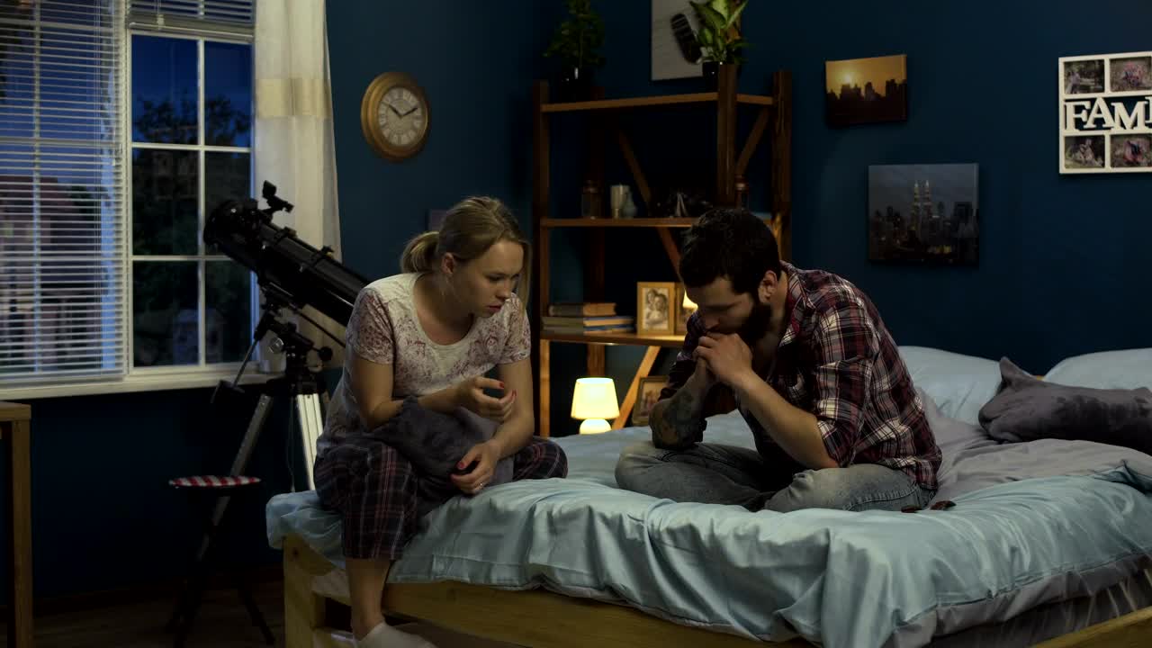 Stock Video A Young Couple Having A Quarrel At Home Live Wallpaper For PC