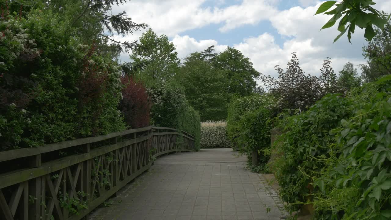 Stock Video A Wooden Bridge And The Garden Live Wallpaper For PC