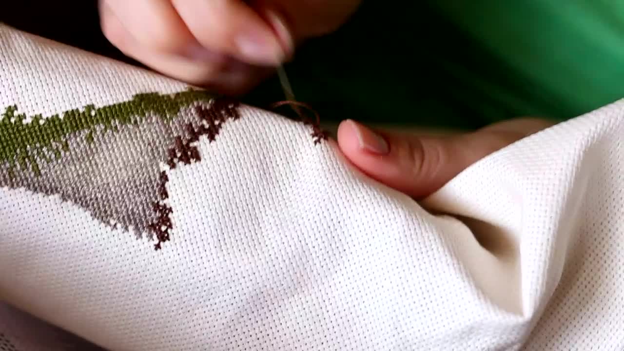 Stock Video A Woman Working On Embroidery Live Wallpaper For PC
