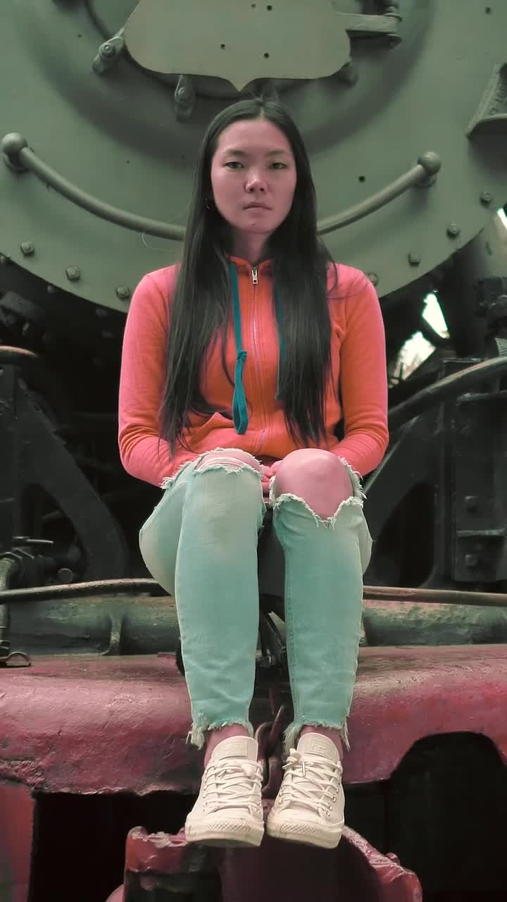 Stock Video A Woman Sitting On An Abandoned Spot Live Wallpaper For PC