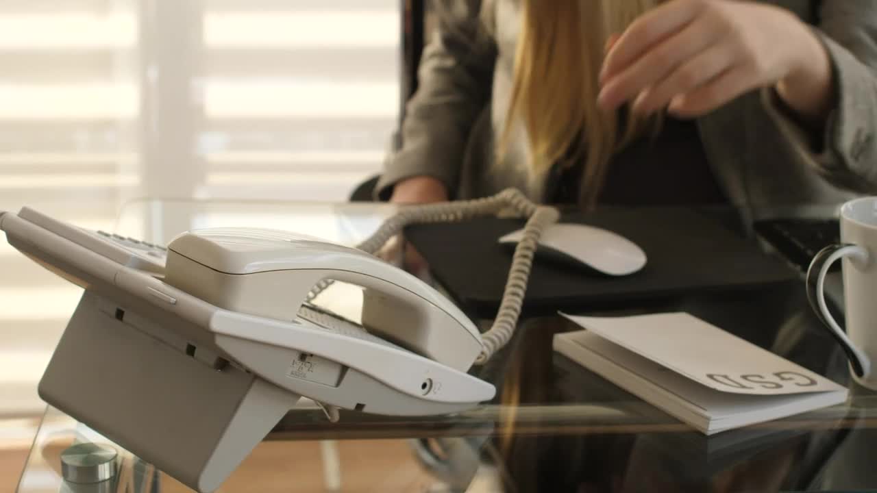 Stock Video A Woman Having A Telephone Call In Her Office Live Wallpaper For PC