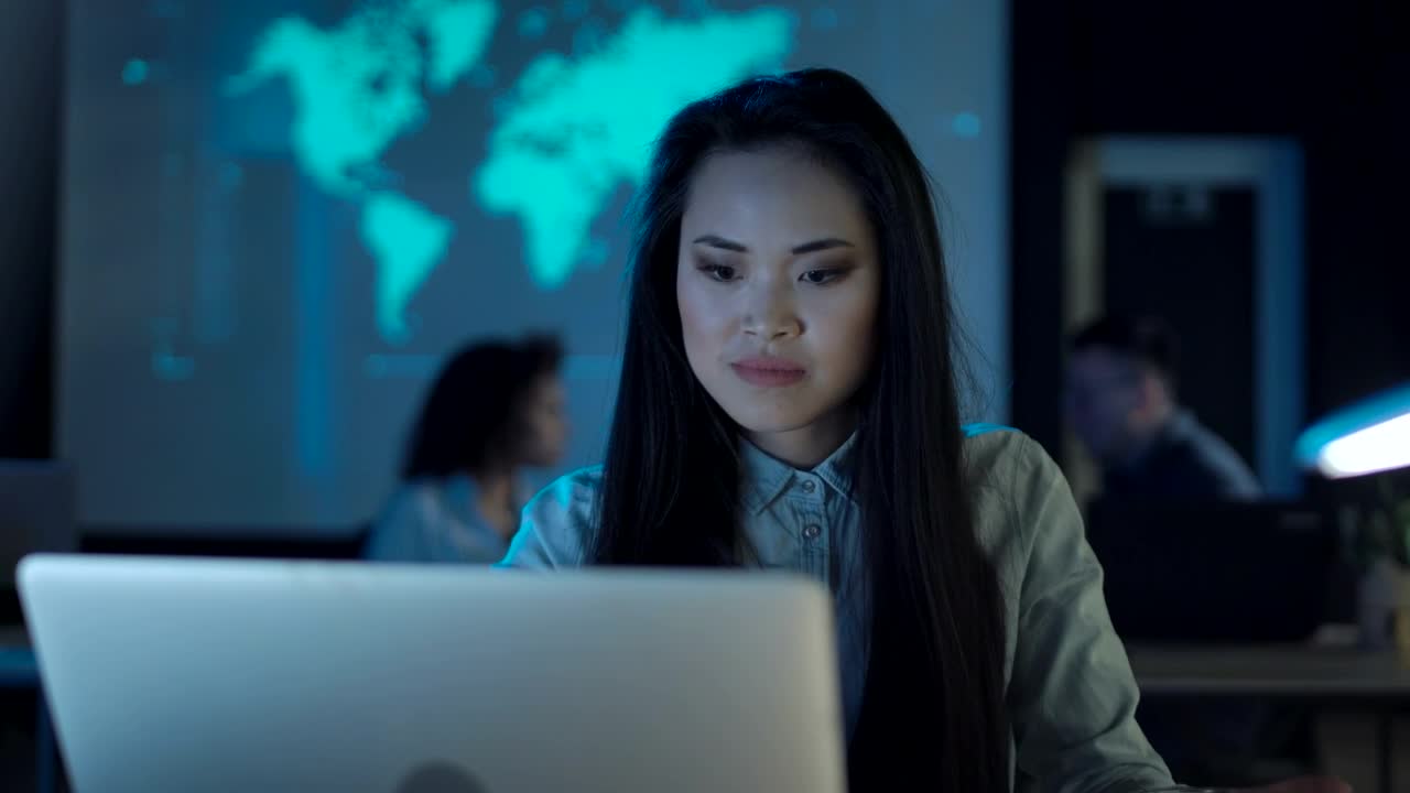 Stock Video A Woman Drinks Coffee In Front Of The Laptop Live Wallpaper For PC
