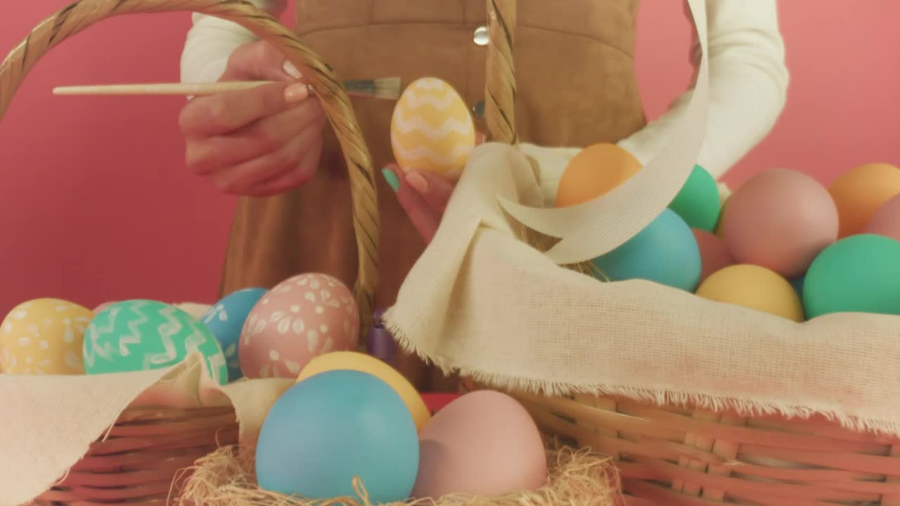 Stock Video A Woman Decorates Easter Eggs Live Wallpaper For PC