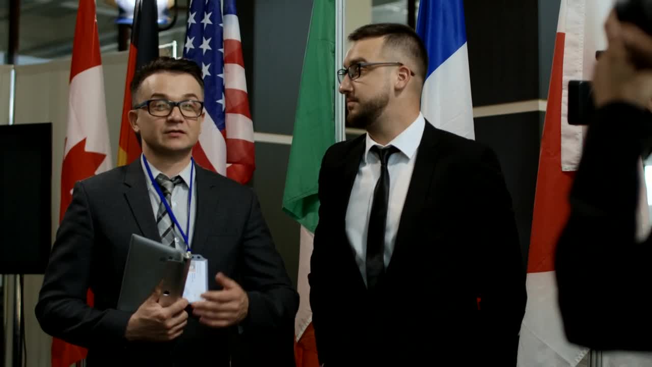 Stock Video A Translator Working In Politician Interview Live Wallpaper For PC