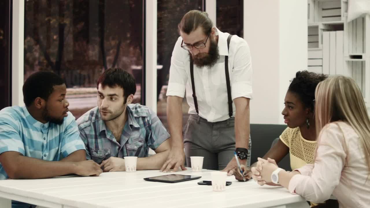 Stock Video A Team Having A Conversation In A Table Live Wallpaper For PC