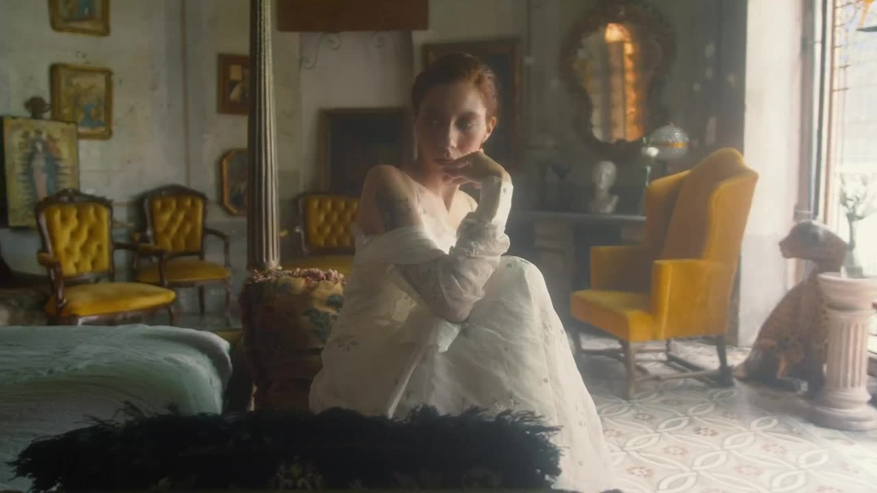 Stock Video A Tattooed Vintage Woman In An Old Fashioned Bedroom Live Wallpaper For PC