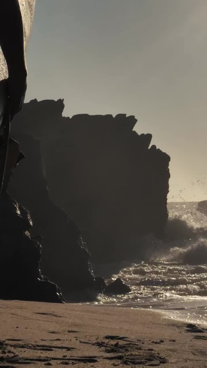 Stock Video A Surfer Walking On The Beach With A Surfboard Live Wallpaper For PC