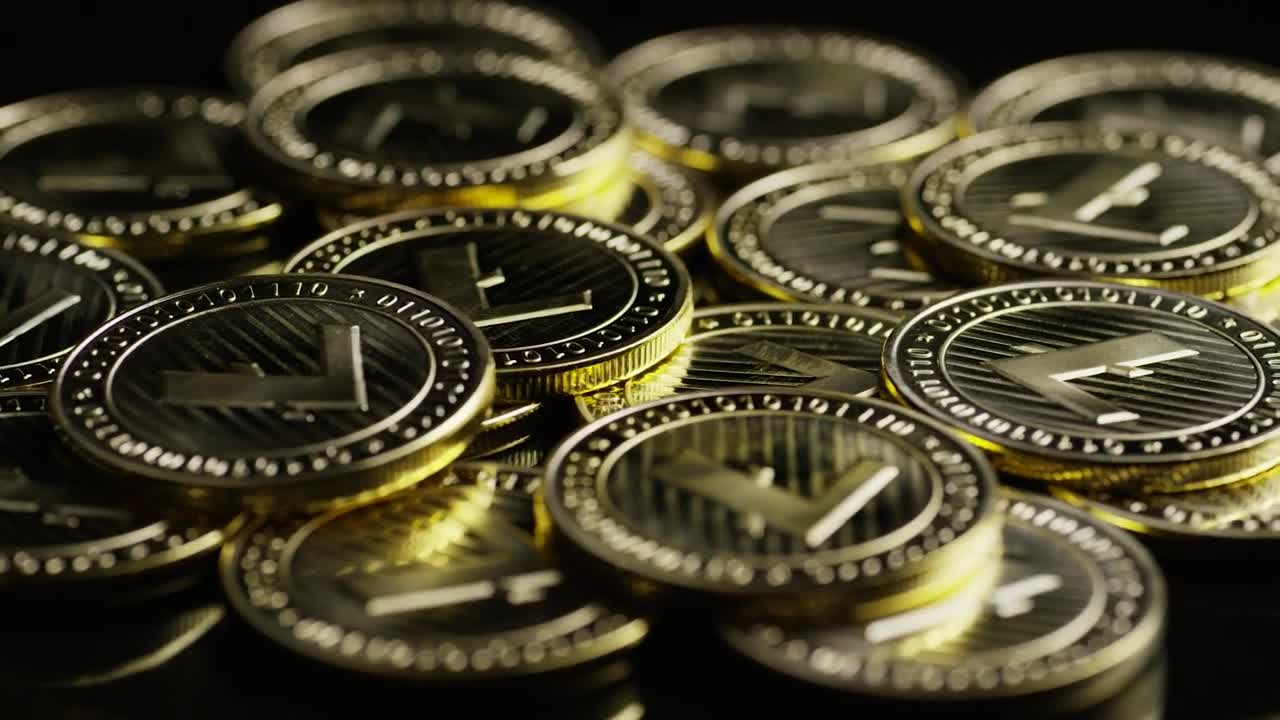 Stock Video A Stack Of Lite Coins Rotating Live Wallpaper For PC