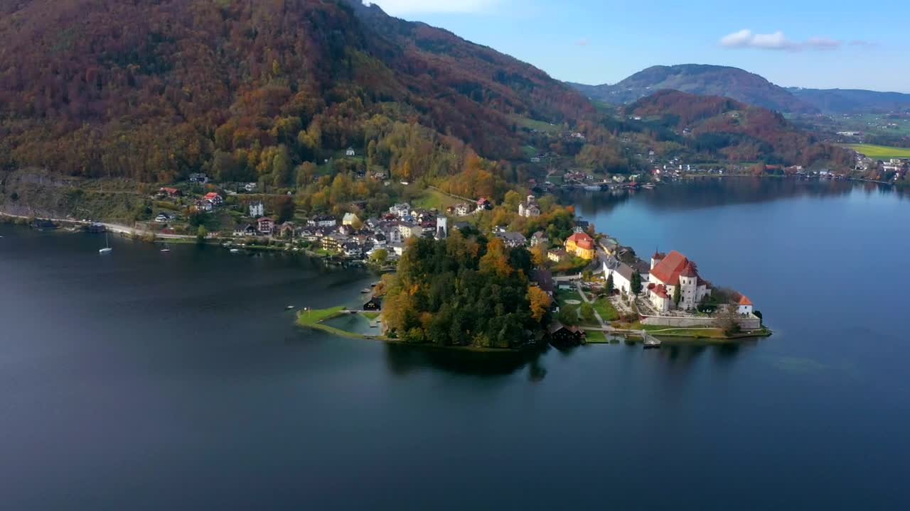 Stock Video A Small Town By The Lake Shore Live Wallpaper For PC