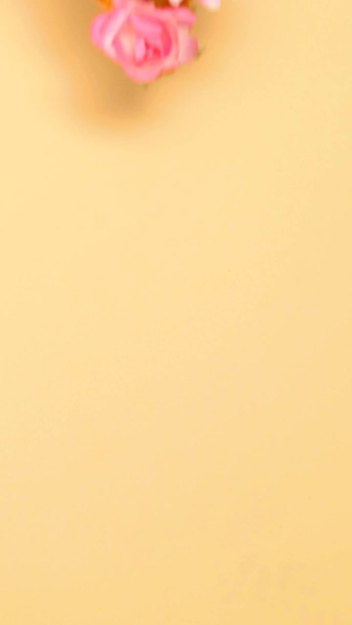 Stock Video A Slice Of Flower Pizza On A Yellow Background Live Wallpaper For PC