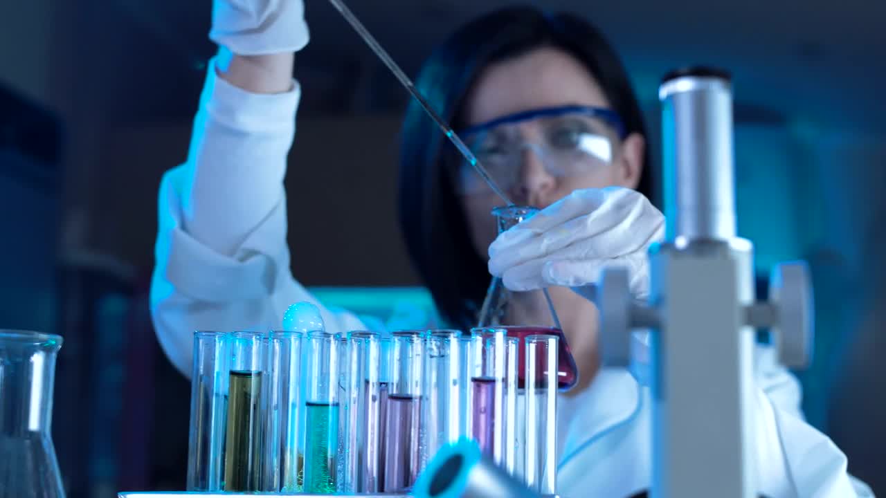 Stock Video A Scientist Woman Working In The Lab Live Wallpaper For PC