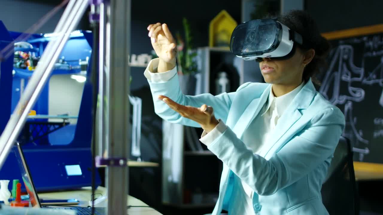 Stock Video A Scientist Woman Exploring Vr Technology Live Wallpaper For PC