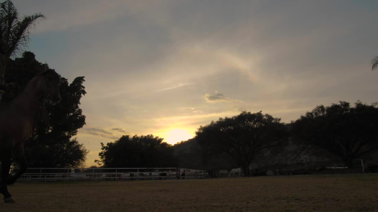 Stock Video A Rancher Riding A Horse At Sunset Live Wallpaper For PC