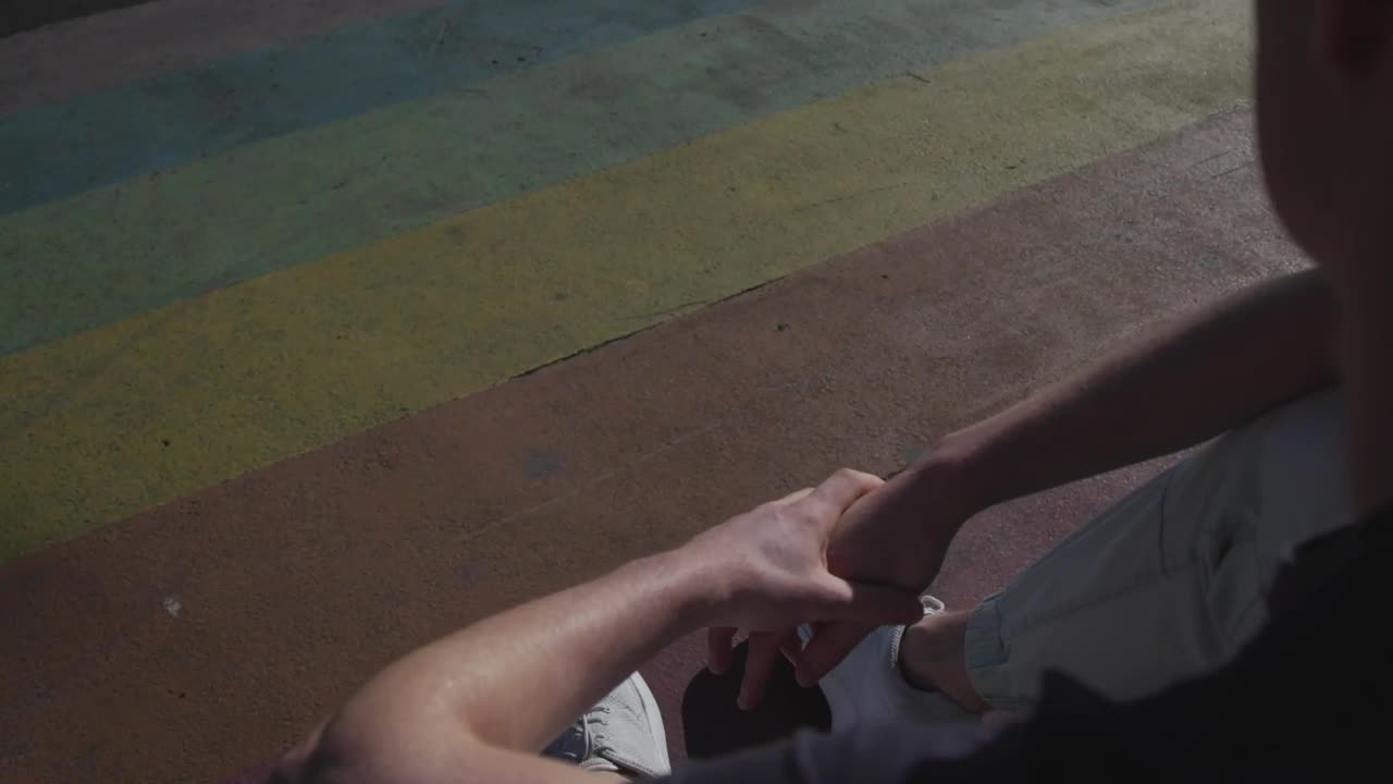 Stock Video A Rainbow Flag Painted On The Floor Live Wallpaper For PC