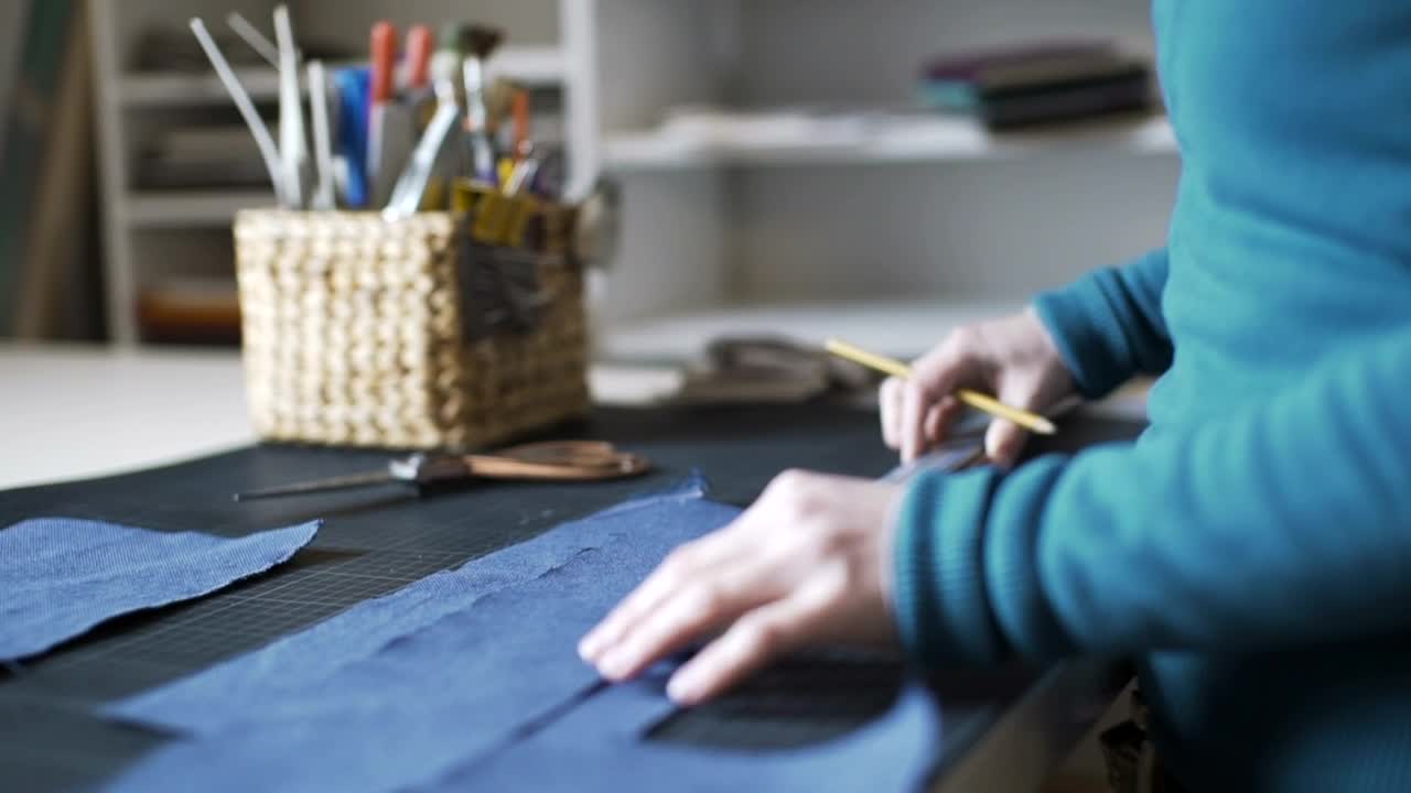 Stock Video A Person Working With Fabric Live Wallpaper For PC