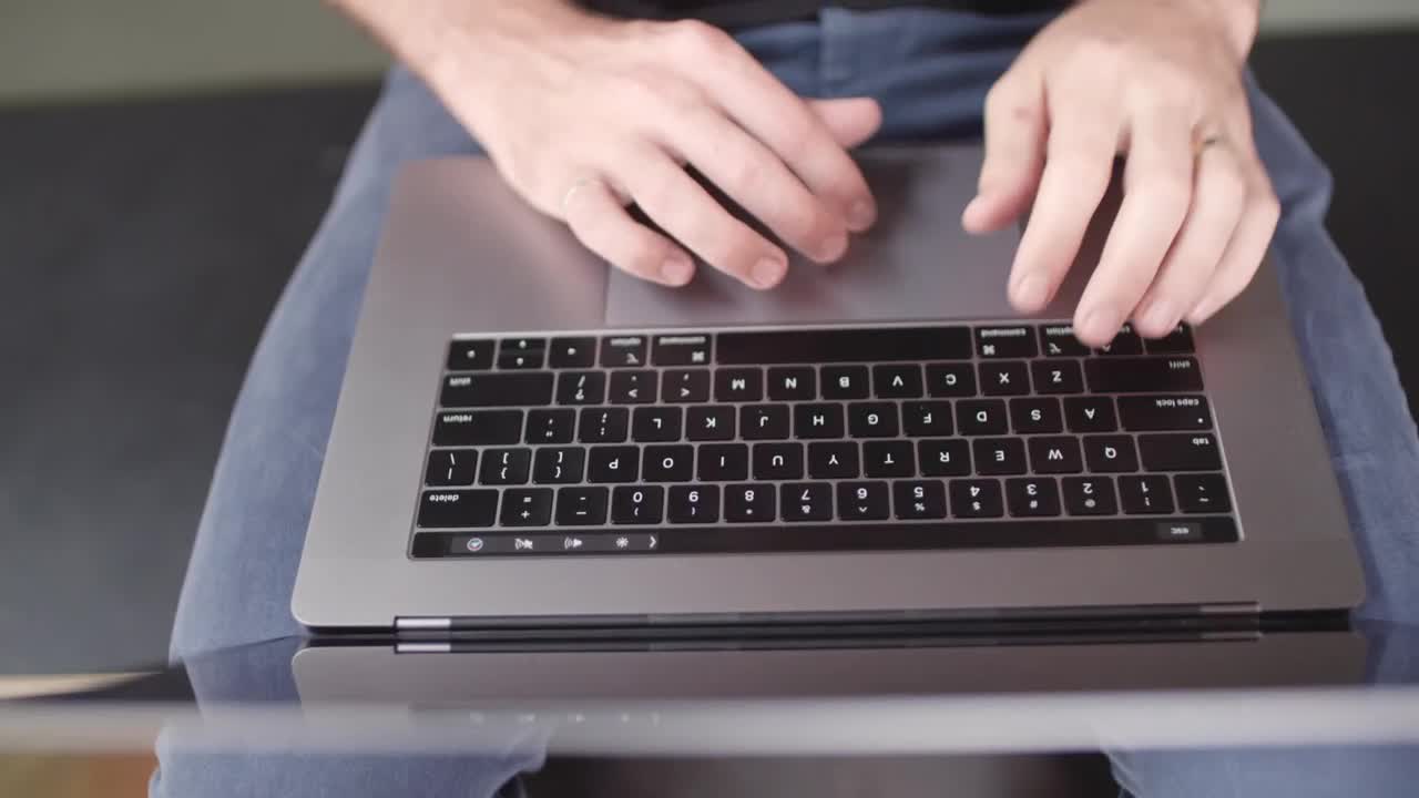 Stock Video A Person Typing On A Laptop Top View Live Wallpaper For PC
