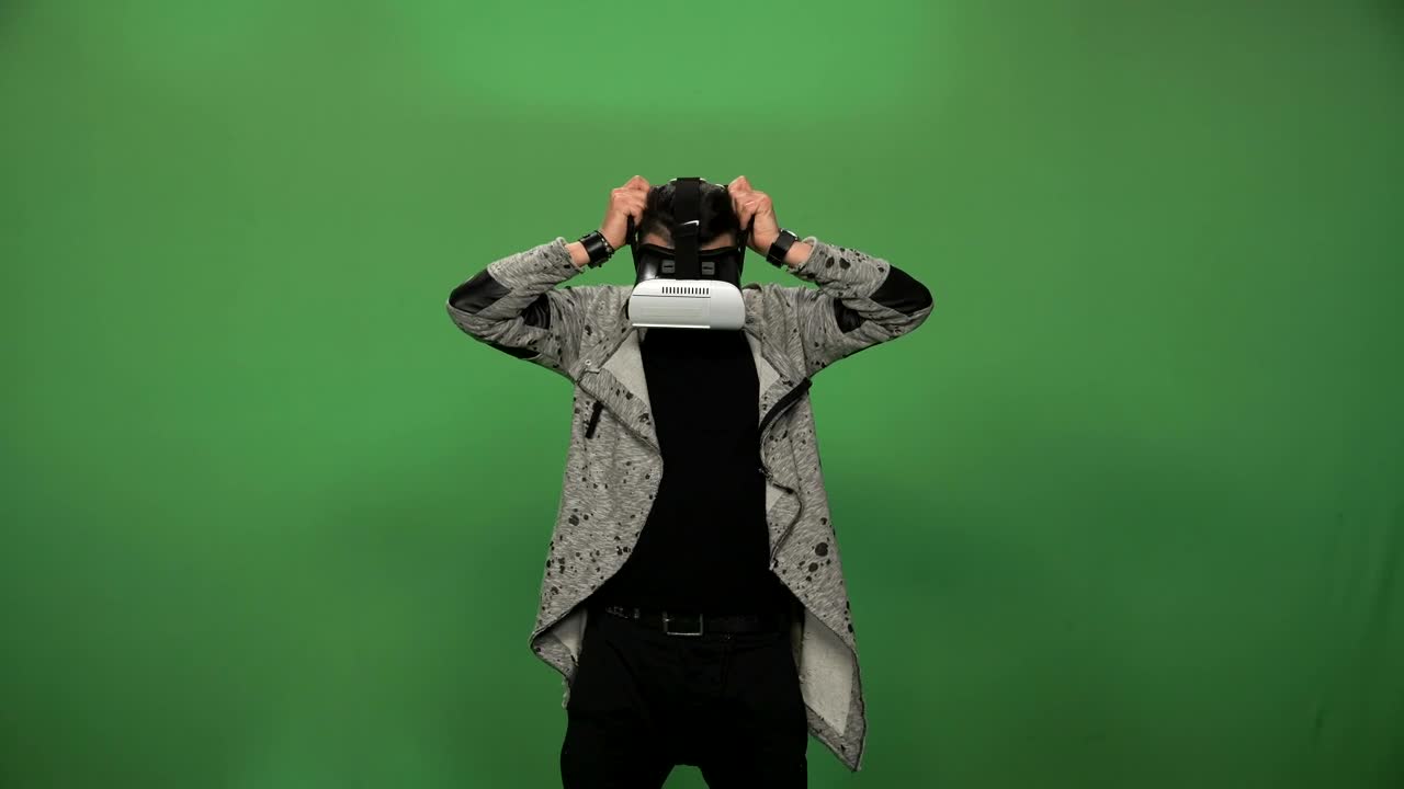 Stock Video A Man Using A Virtual Reality Headset Live Wallpaper For PC