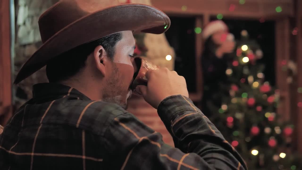 Stock Video A Man Receives A Christmas Gift Live Wallpaper For PC