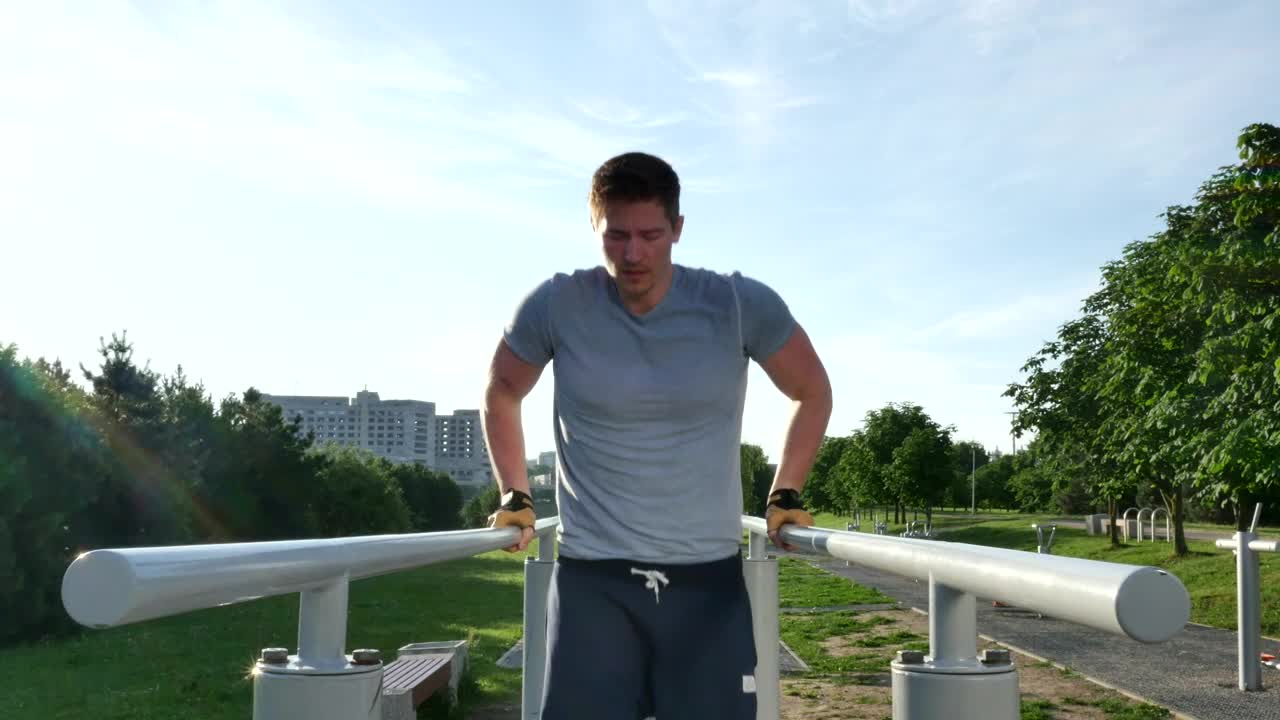 Stock Video A Man Doing Exercise In The Park Live Wallpaper For PC