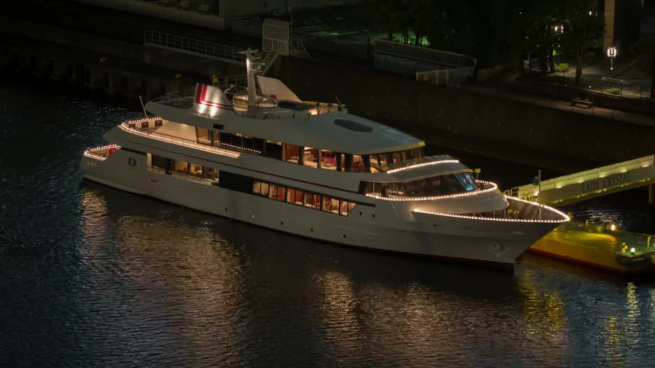 Stock Video A Luxury Yacht During A Dusk In A Port Live Wallpaper For PC