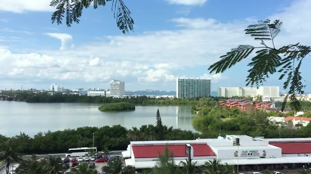 Stock Video A Lake Near A Hotel Zone On The Beach Live Wallpaper For PC