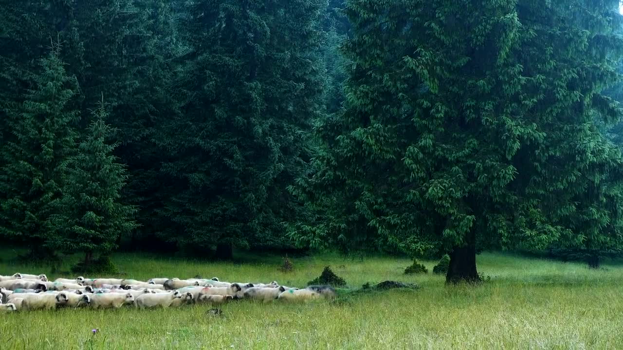 Stock Video A Herd Of Sheeps In The Meadow Live Wallpaper For PC