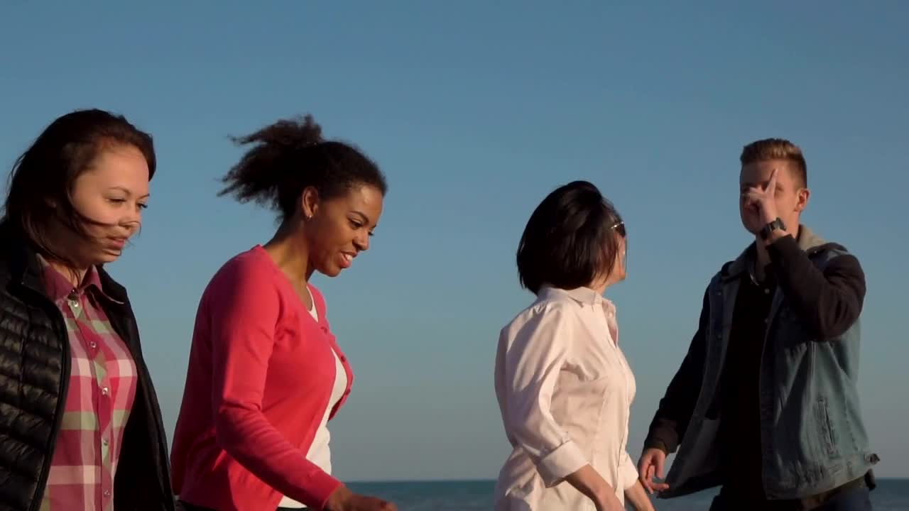 Stock Video A Happy Group Of Friends Working Outdoors Live Wallpaper For PC