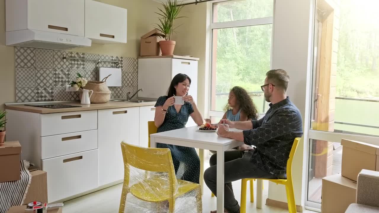 Stock Video A Happy Family Having A Breakfast Live Wallpaper For PC