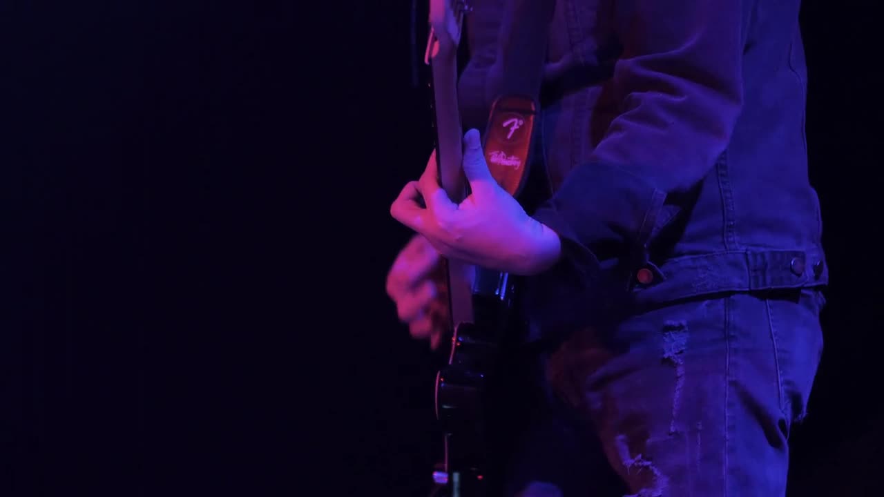 Stock Video A Guitarist Playing A Song On Stage Live Wallpaper For PC