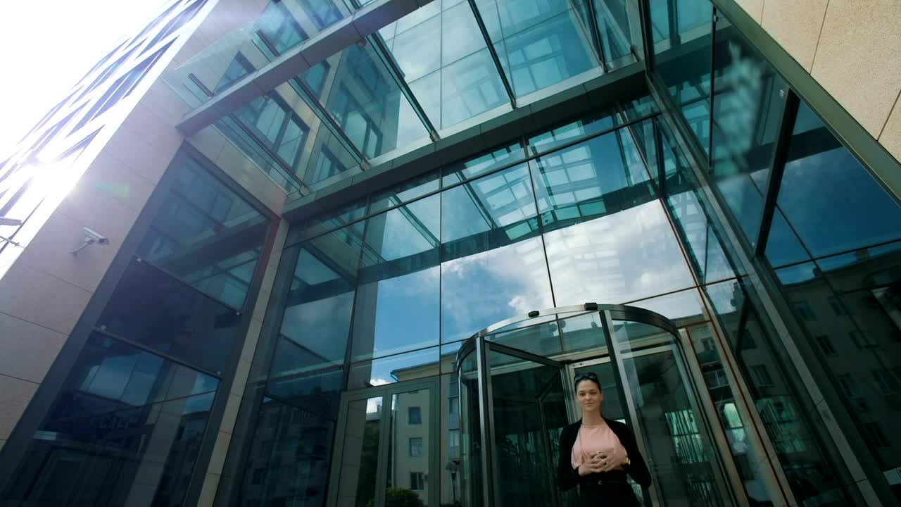 Stock Video Business Woman Takes A Break Outside The Office Live Wallpaper For PC